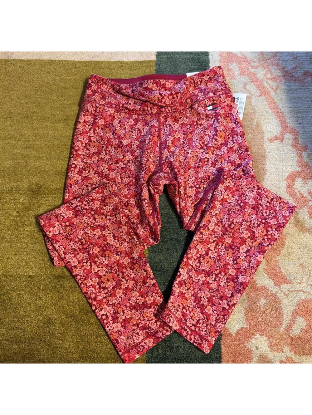 Tommy Hilfiger Sports Leggings Women's Size S Floral Athletic Pull On NWT